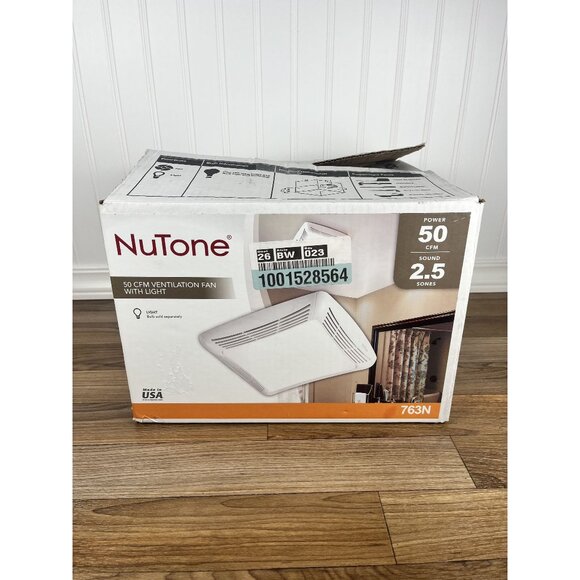 NuTone 763RLN Ventilation Fan w/ Light 100W Ceiling Bath Exhaust – Open Box - Picture 1 of 9